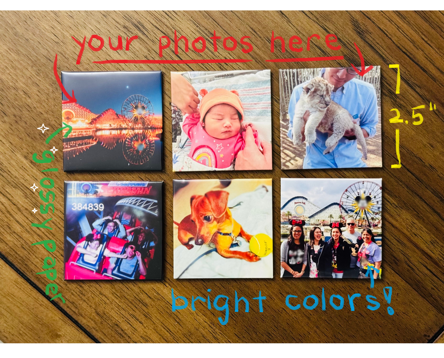 Custom 2.5" Photo Magnets (Set of 3)